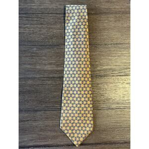 Men’s Neck Tie Saks Fifth Avenue 100% Imported Silk USA Yellow Gold Vtg